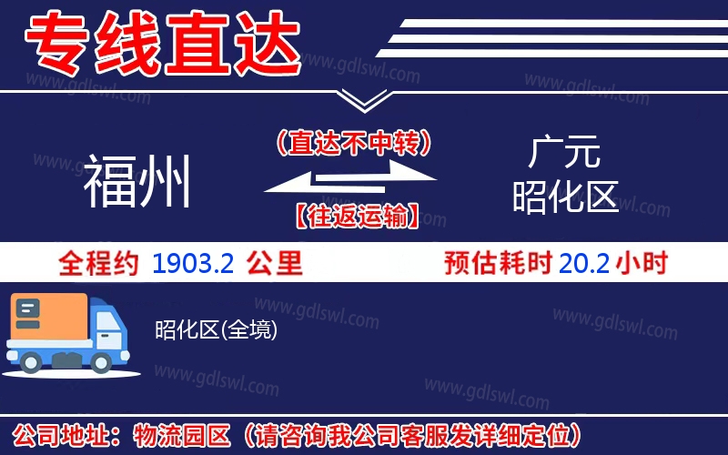 福州到廣元昭化區(qū)物流公司