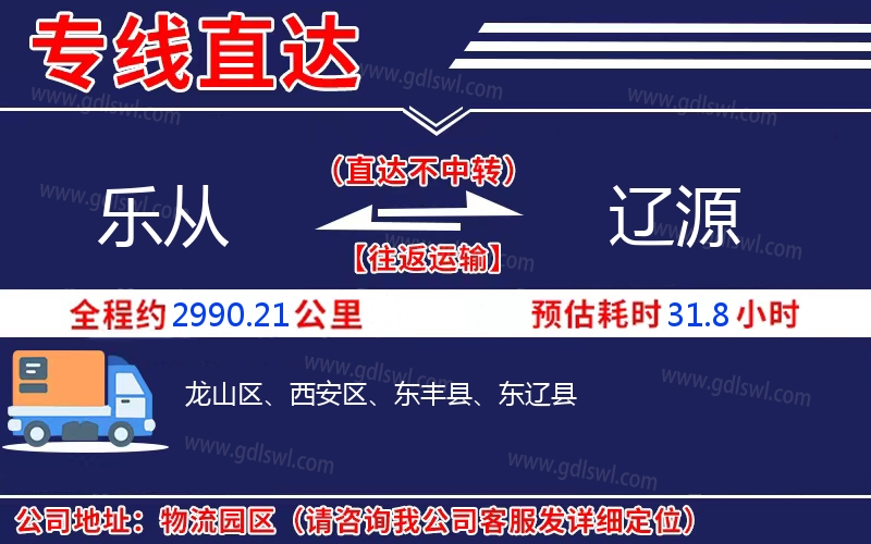 樂(lè)從到遼源物流公司